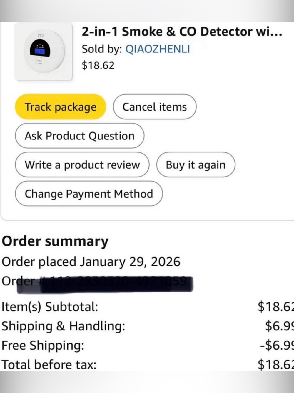 White 2-in-1 Smoke & Carbon Monoxide Detector